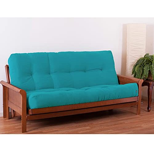 Blazing Needles Renewal 9-Inch Twill Full-Size Futon Mattress - Aqua Blue