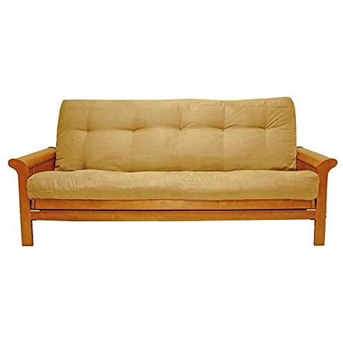 Blazing Needles Vitality 8-Inch Microsuede Full-Size Futon Mattress - Saddle Brown