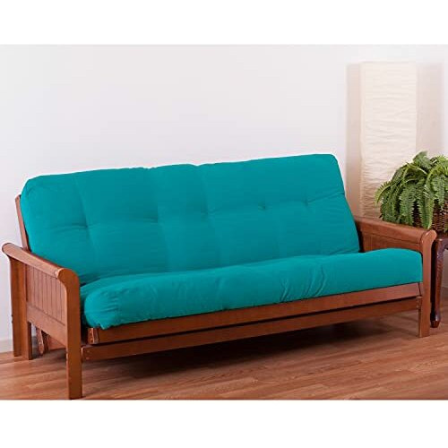 Blazing Needles Renewal 8-Inch Twill Full-Size Futon Mattress - Aqua Blue