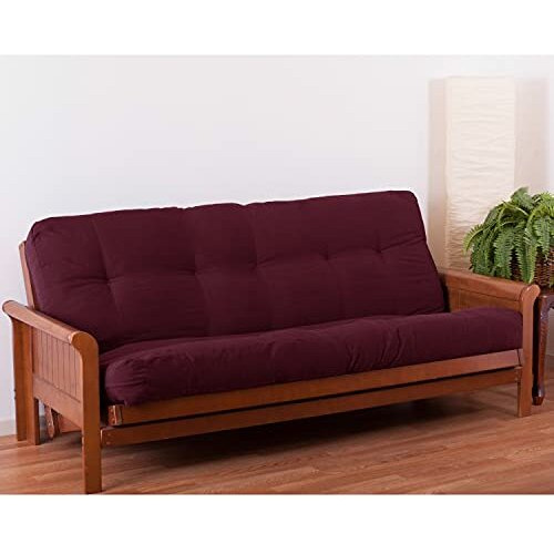 Blazing Needles Renewal 8-Inch Twill Full-Size Futon Mattress - Burgundy