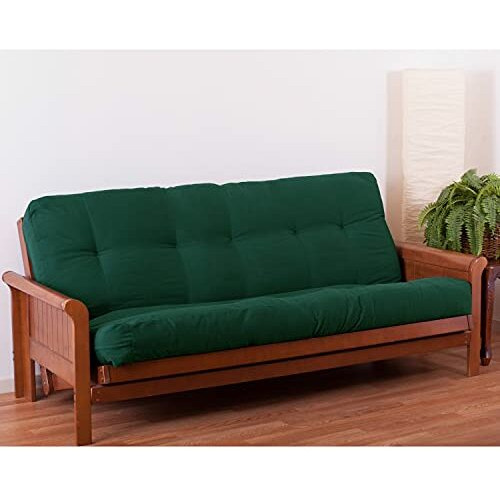 Blazing Needles Renewal 8-Inch Twill Full-Size Futon Mattress - Forest Green