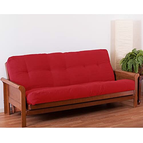 Blazing Needles Renewal 8-Inch Twill Full-Size Futon Mattress - Red