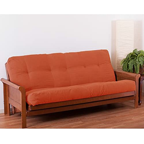 Blazing Needles Renewal 8-Inch Twill Full-Size Futon Mattress - Tangerine Dream