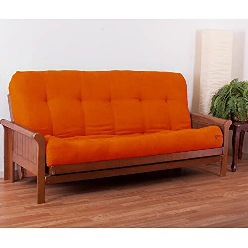 Blazing Needles Vitality 10-Inch Microsuede Full-Size Futon Mattress - Tangerine Dream