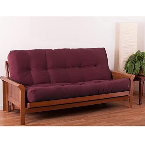 Blazing Needles Renewal 10-Inch Twill Full-Size Futon Mattress - Burgundy