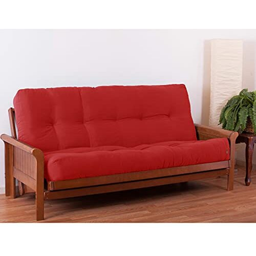 Blazing Needles Renewal 10-Inch Twill Full-Size Futon Mattress - Red