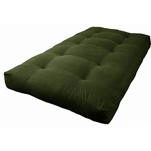 Blazing Needles Vitality 7-Inch Microsuede Twin-Size Futon Mattress - Hunter Green