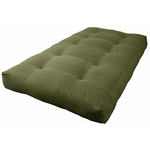 Blazing Needles Vitality 7-Inch Microsuede Twin-Size Futon Mattress - Sage Green