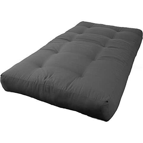 Blazing Needles Renewal 7-Inch Twill Twin-Size Futon Mattress - Steel Grey