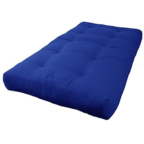 Blazing Needles Renewal 7-Inch Twill Twin-Size Futon Mattress - Royal Blue