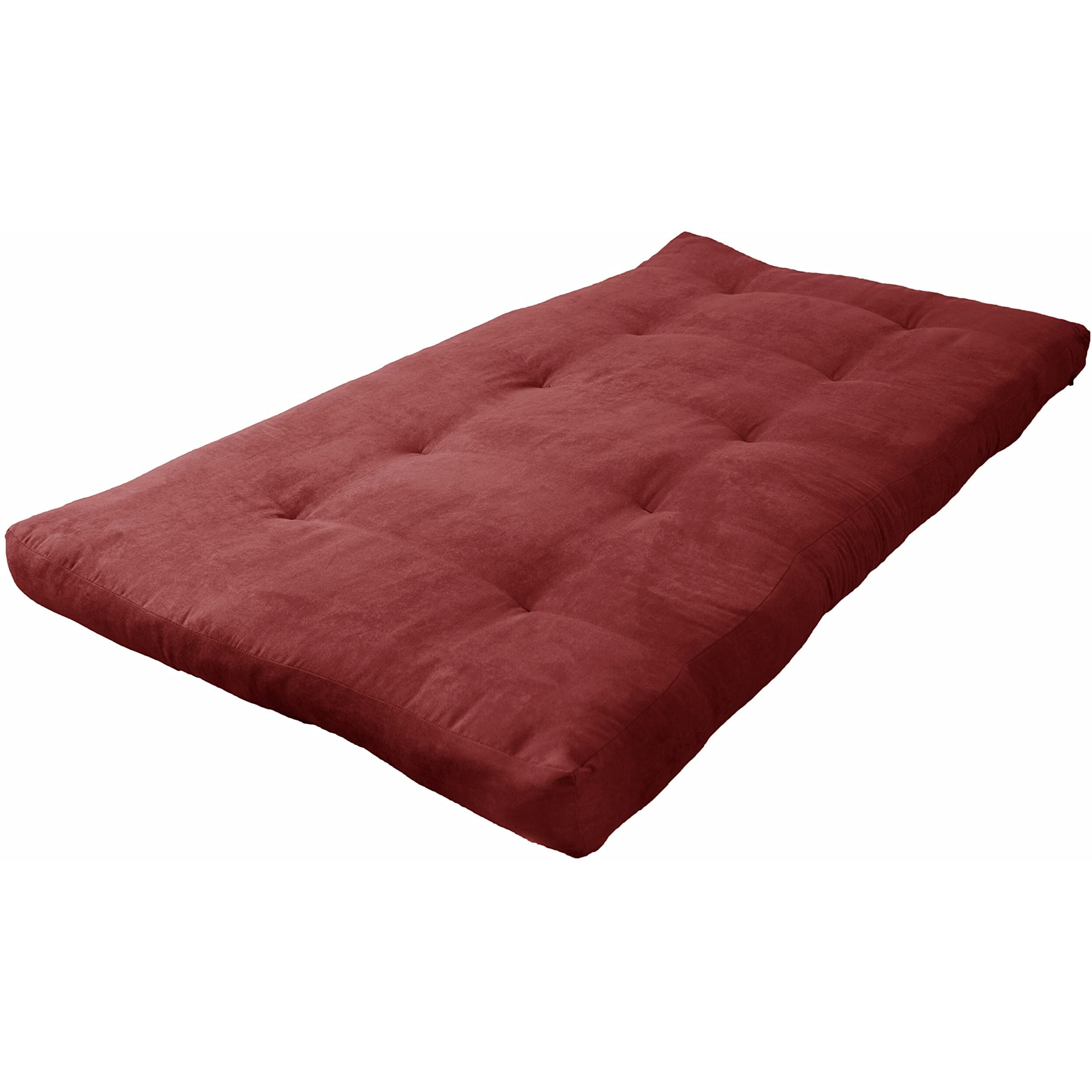 Blazing Needles Vitality 6-Inch Microsuede Twin-Size Futon Mattress - Red Wine