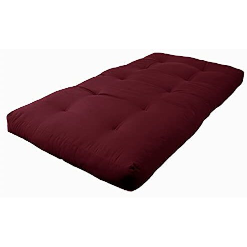Blazing Needles Renewal 6-Inch Twill Twin-Size Futon Mattress - Burgundy