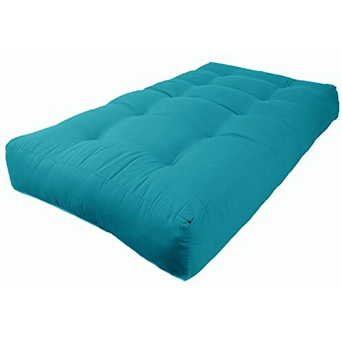 Blazing Needles Renewal 9-Inch Twill Twin-Size Futon Mattress - Aqua Blue