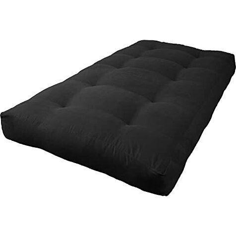 Blazing Needles Vitality 8-Inch Microsuede Twin-Size Futon Mattress - Black