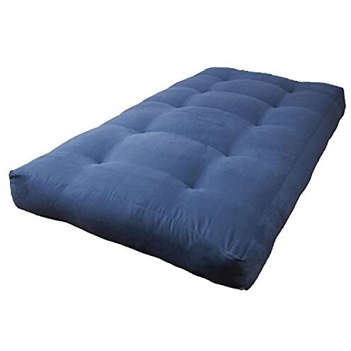 Blazing Needles Vitality 8-Inch Microsuede Twin-Size Futon Mattress - Indigo