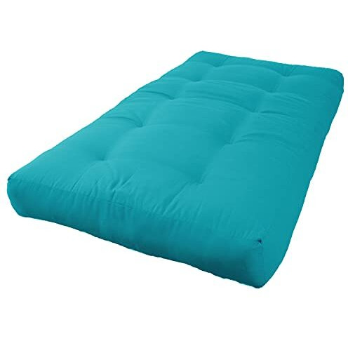 Blazing Needles Renewal 8-Inch Twill Twin-Size Futon Mattress - Aqua Blue