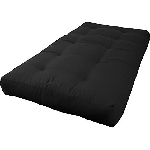 Blazing Needles Renewal 8-Inch Twill Twin-Size Futon Mattress - Black