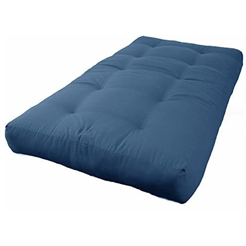 Blazing Needles Renewal 8-Inch Twill Twin-Size Futon Mattress - Indigo