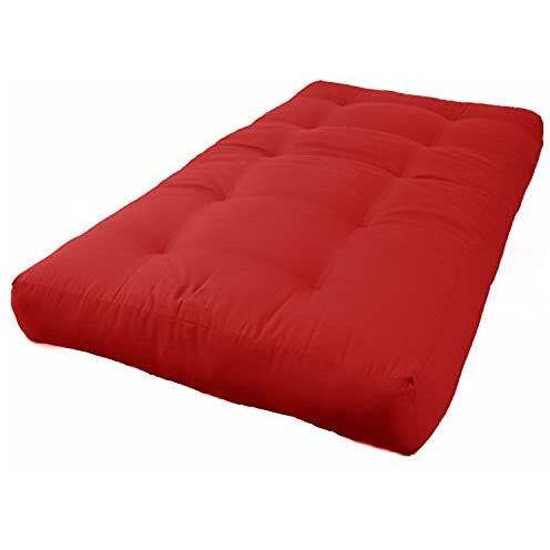 Blazing Needles Renewal 8-Inch Twill Twin-Size Futon Mattress - Red