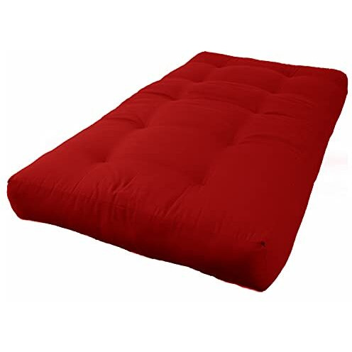 Blazing Needles Renewal 8-Inch Twill Twin-Size Futon Mattress - Ruby Red