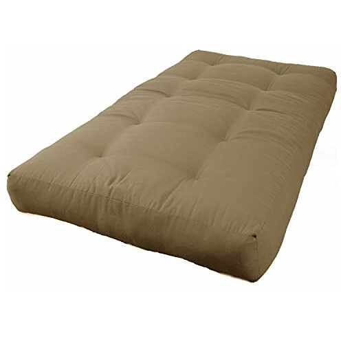 Blazing Needles Renewal 8-Inch Twill Twin-Size Futon Mattress - Toffee