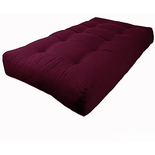 Blazing Needles Renewal 10-Inch Twill Twin-Size Futon Mattress - Burgundy