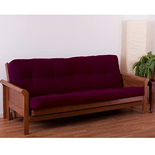 Blazing Needles Renewal 5-Inch Twill Full-Size Futon Mattress - Burgundy