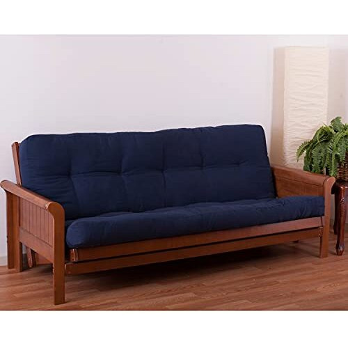 Blazing Needles Renewal 5-Inch Twill Full-Size Futon Mattress - Navy