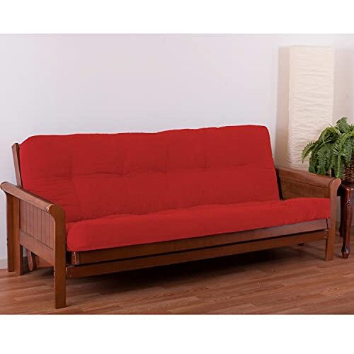 Blazing Needles Renewal 5-Inch Twill Full-Size Futon Mattress - Red