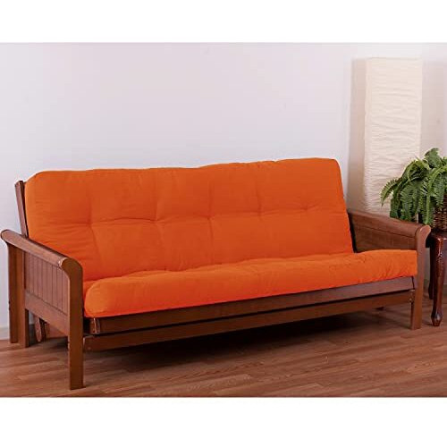 Blazing Needles Renewal 5-Inch Twill Full-Size Futon Mattress - Tangerine Dream