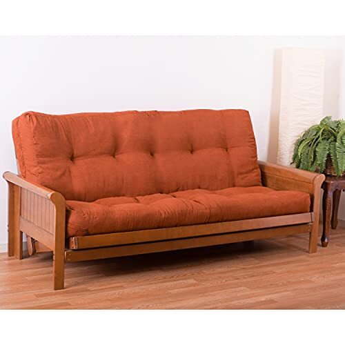 Blazing Needles Vitality 7-Inch Microsuede Full-Size Futon Mattress - Spice