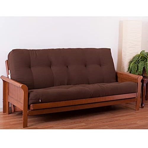 Blazing Needles Renewal 7-Inch Twill Full-Size Futon Mattress - Chocolate