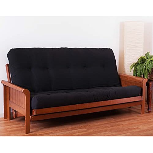 Blazing Needles Renewal 7-Inch Twill Full-Size Futon Mattress - Black