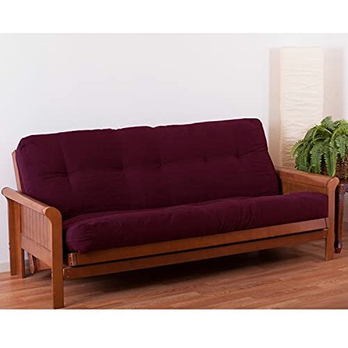 Blazing Needles Renewal 7-Inch Twill Full-Size Futon Mattress - Burgundy