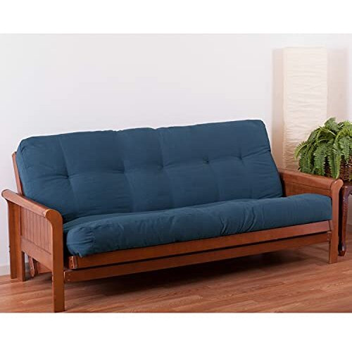 Blazing Needles Renewal 7-Inch Twill Full-Size Futon Mattress - Indigo