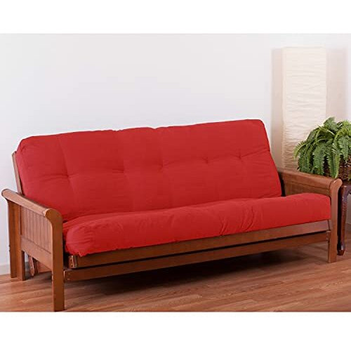 Blazing Needles Renewal 7-Inch Twill Full-Size Futon Mattress - Red