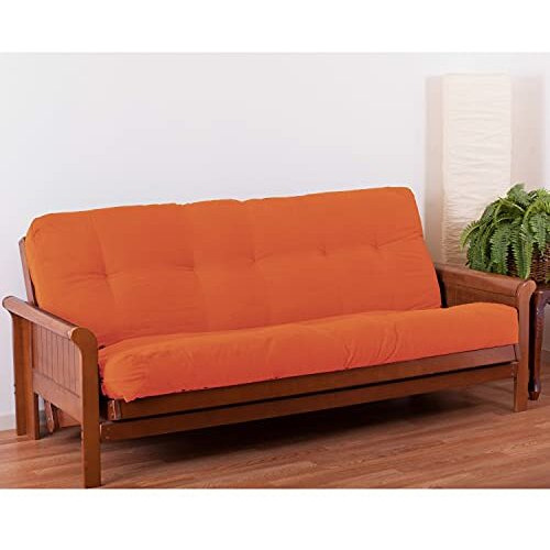 Blazing Needles Renewal 7-Inch Twill Full-Size Futon Mattress - Tangerine Dream