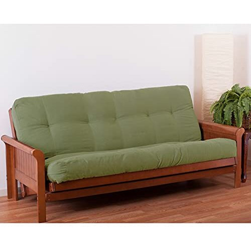Blazing Needles Renewal 7-Inch Twill Full-Size Futon Mattress - Sage