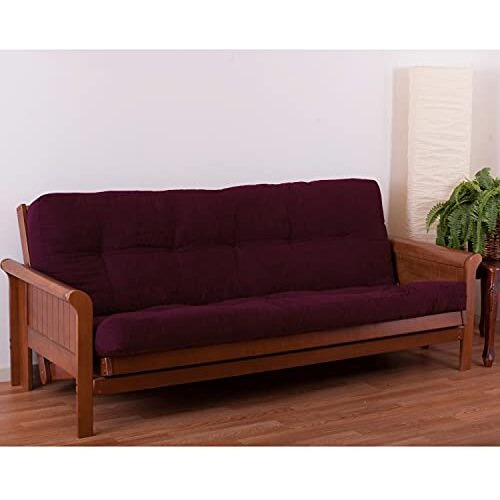 Blazing Needles Renewal 6-Inch Twill Full-Size Futon Mattress - Burgundy
