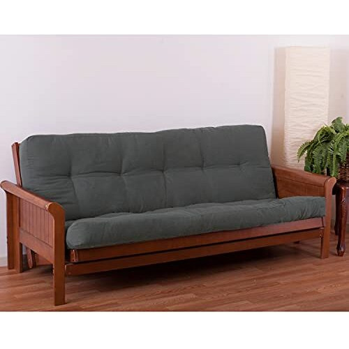 Blazing Needles Renewal 6-Inch Twill Full-Size Futon Mattress - Steel Grey