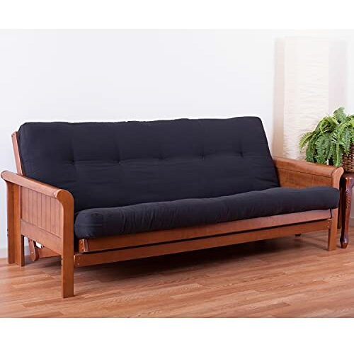 Blazing Needles Renewal 6-Inch Twill Full-Size Futon Mattress - Black