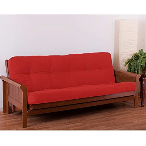 Blazing Needles Renewal 6-Inch Twill Full-Size Futon Mattress - Red