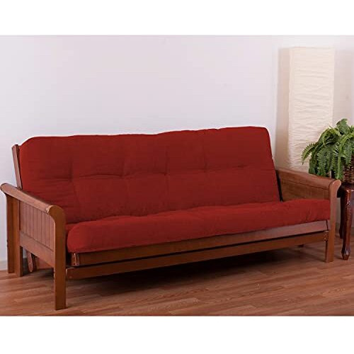 Blazing Needles Renewal 6-Inch Twill Full-Size Futon Mattress - Ruby Red