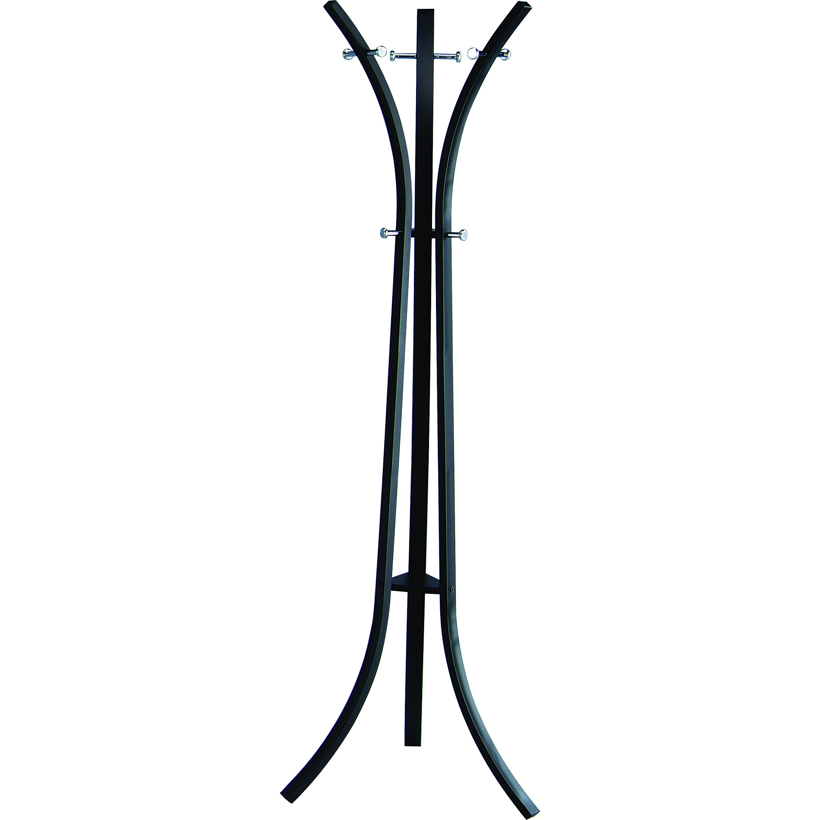 Pilaster Designs - Black / Chrome Finish Metal Coat Rack With Hat Stand