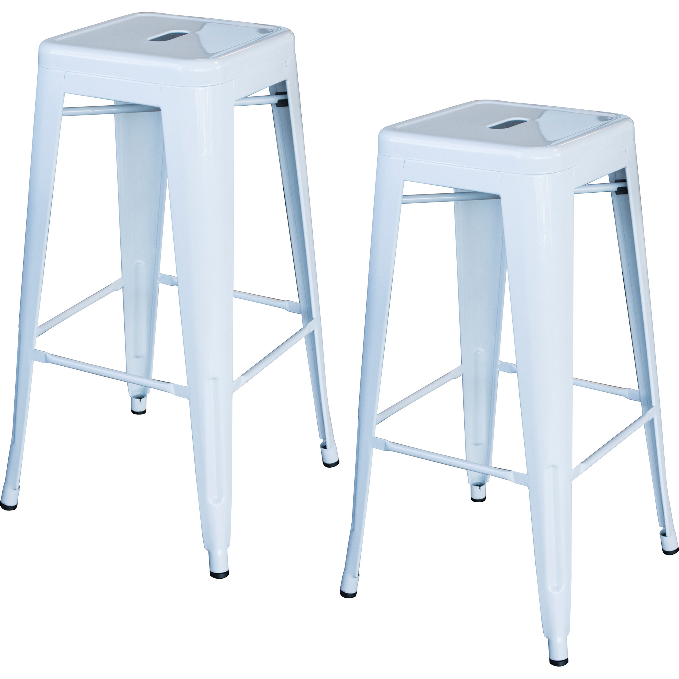 Amerihome Bs030W2Pk Loft White 30 In. Metal Bar Stool 2 Piece