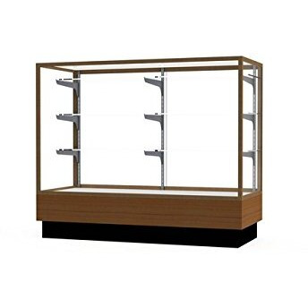 Merchandiser  48"&quotW X 40"&quotH X 20"&quotD  Counter Case   Champagne Finish  Lt. Oak Base