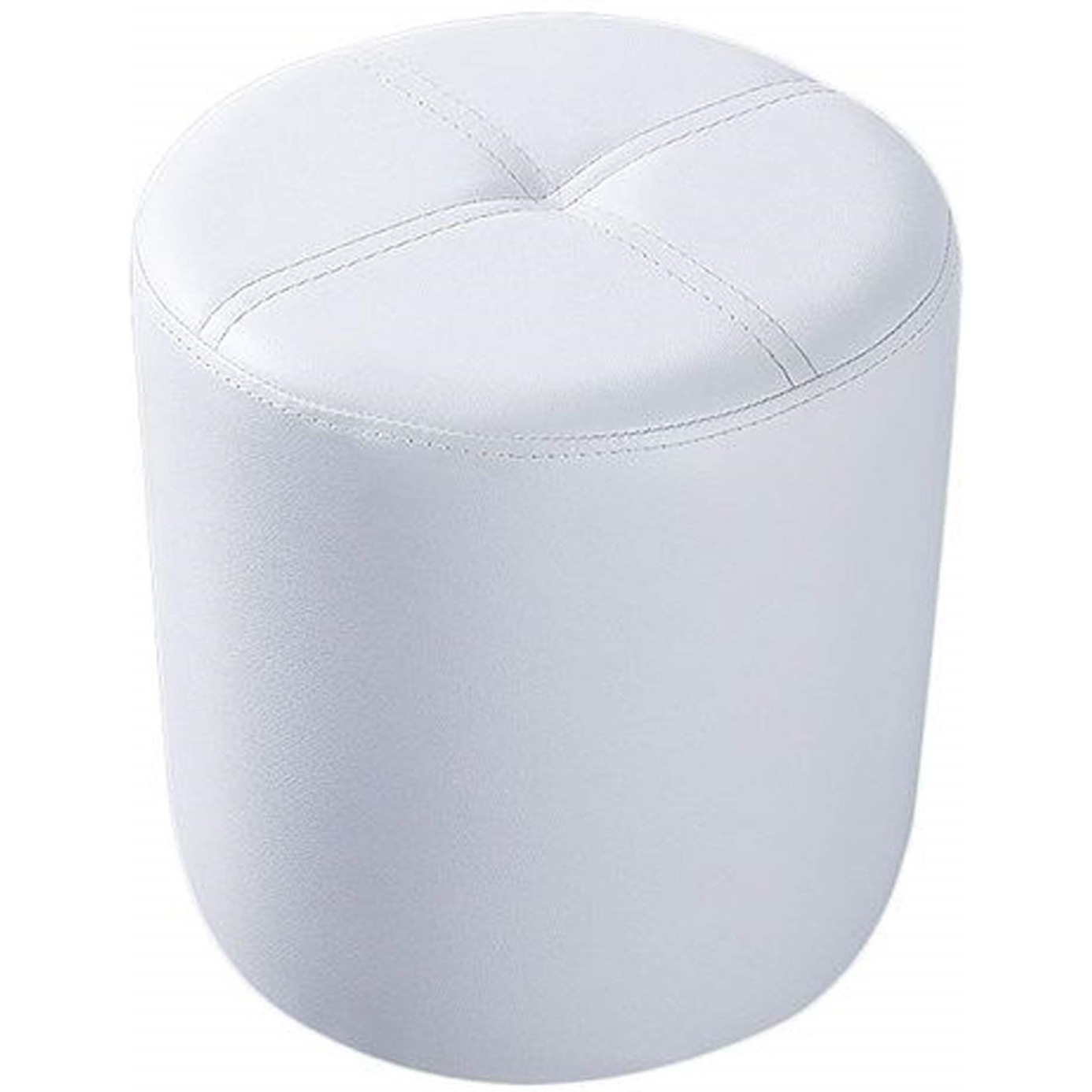 Pilaster Designs - Round Ottoman Stool (White Vinyl)