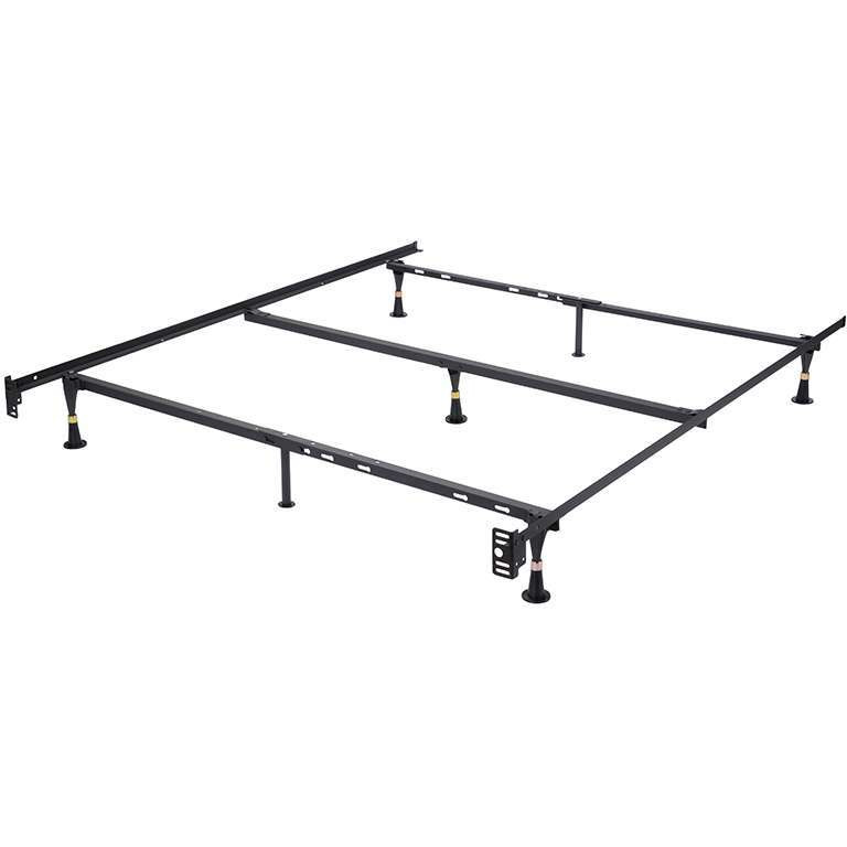Pilaster Designs - Heavy Duty 7-Leg Adjustable Metal Queen  Full  Full Xl  Twin  Twin Xl  Bed Frame With Center Support & Glides Only
