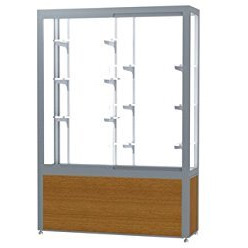 Challenger  48"&quotW X 66"&quotH X 16"&quotD  Floor Case  White Back  Satin Finish  Lt. Oak Vinyl Base