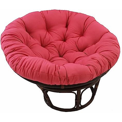 42-Inch Rattan Papasan Chair With Solid Twill Cushion